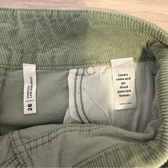 PacSun NWT Pistachio Green Corduroy Low Rise Bootcut Pants —Size 26 - Picture 10 of 11